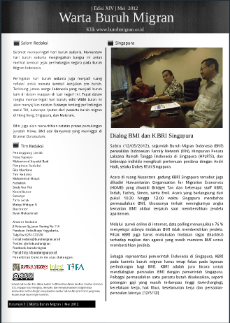 Cover Image for Warta Buruh Migran Mei 2012